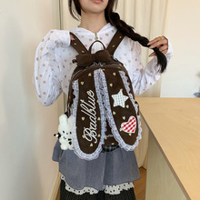 蕾丝花边双肩包女日系软妹可爱学生书包女兔子通勤可爱旅行背包