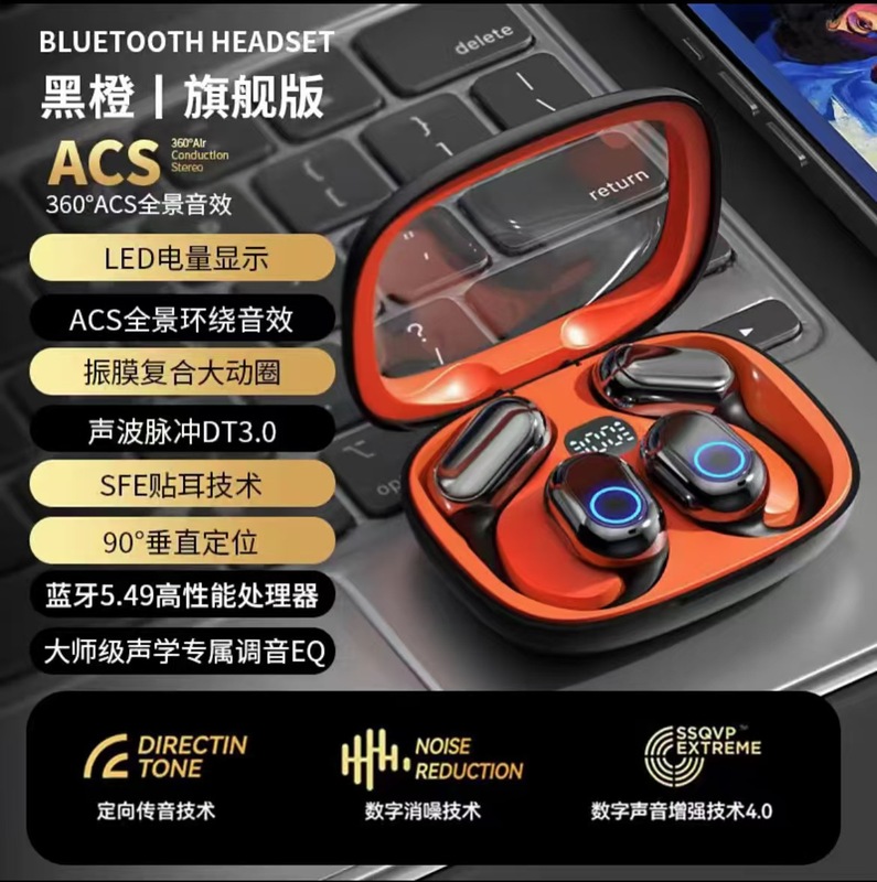 ベルリンの声の新型耳かけ式無線bluetoothイヤホンは開放的で、耳に入らない高音質で、長距離で騒音を低減します。|undefined