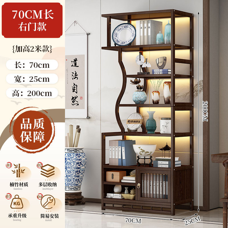 架实木中式茶叶展示柜茶架子置物架茶室茶柜茶具摆件收纳柜子|undefined