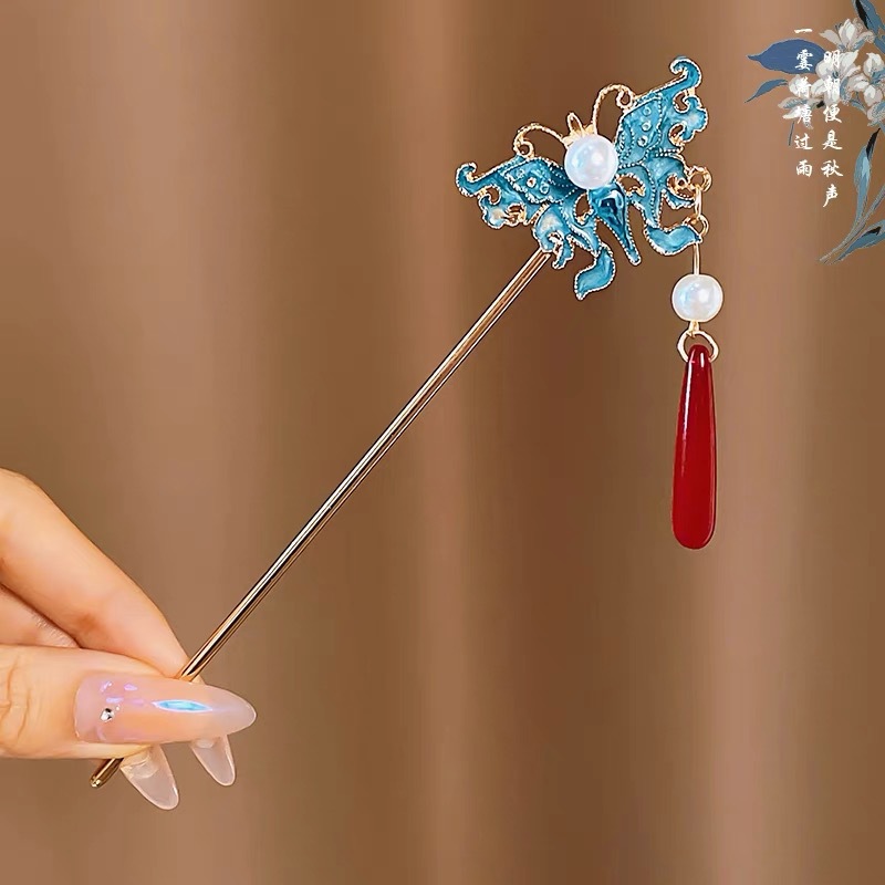 1# Pearl Butterfly Hairpin