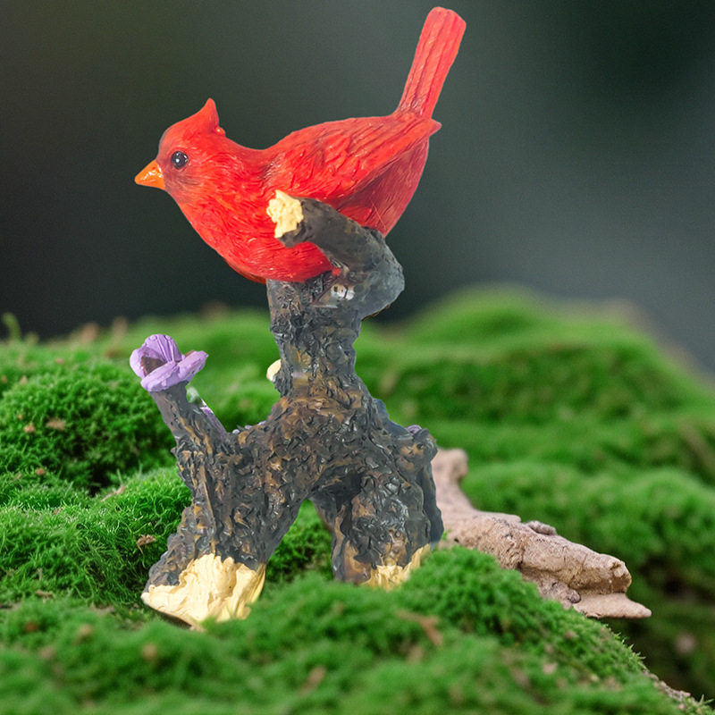 Accesorios de decoración de escritorio de micro paisaje de aves navideñas explosivas, pecera de resina creativa, método antiguo de cultivo de peces, decoración de paisaje