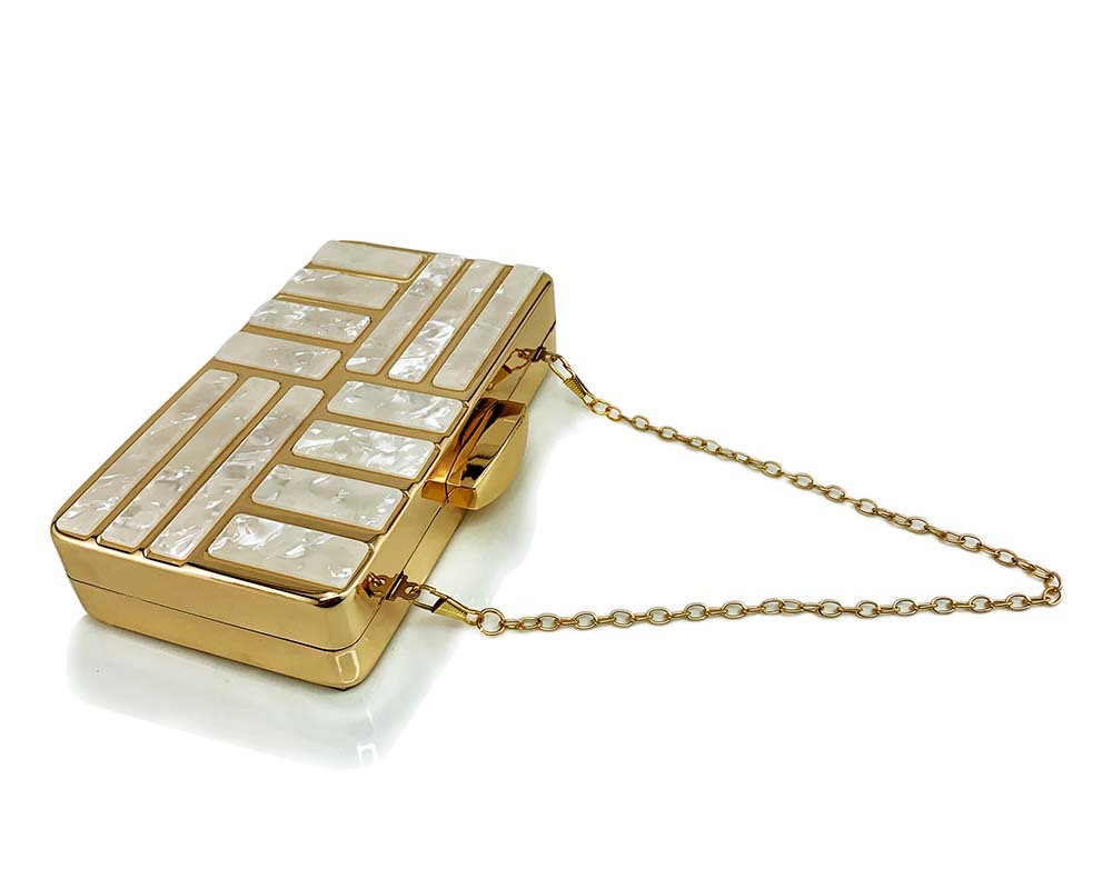 Pochette da sera in acrilico borsa a mano e tracolla elegante_voghion.com
