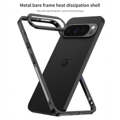 跨境适用谷歌pixel10pro海马扣边框手机壳9proXL金属散热防摔套