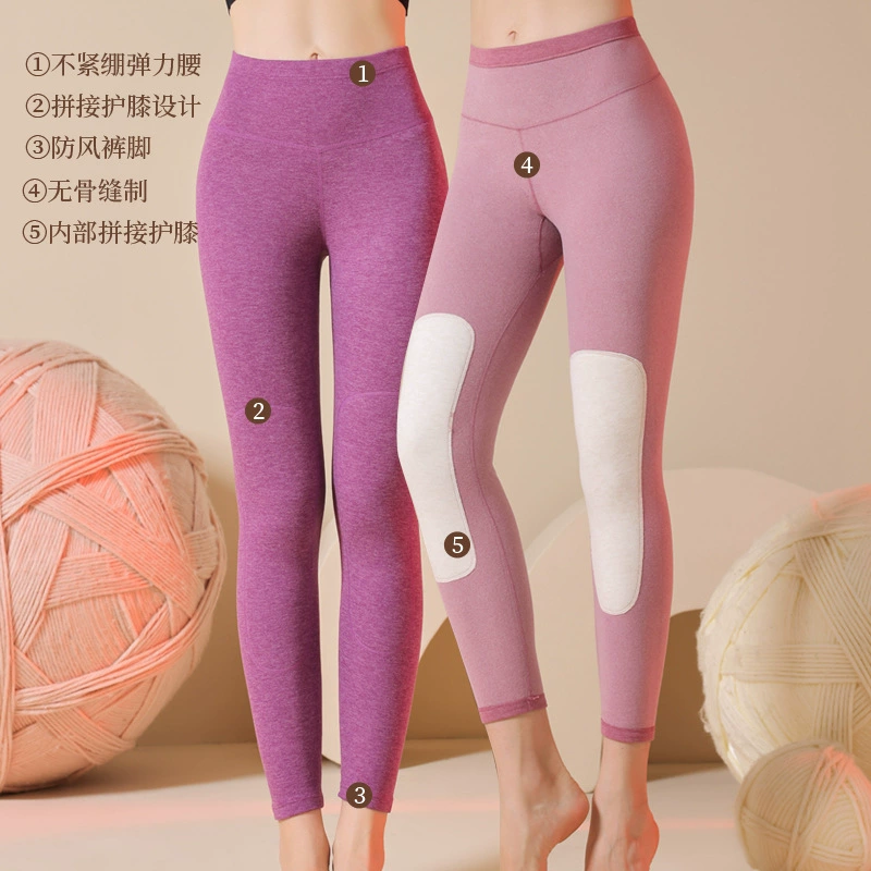 Бархатные длинные джинсы женская внутренняя одежда осенне-зимние утолщенные хлопковые брюки на флисовой подкладке Бесшовные Леггинсы Большие размеры наколенники теплые брюки из хлопковой шерсти