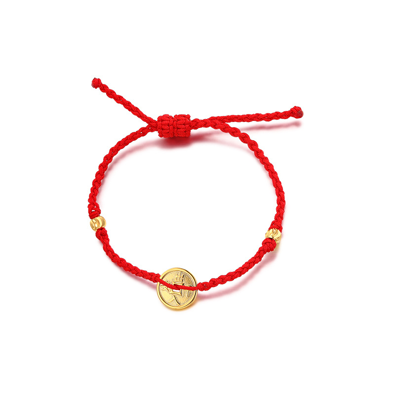 Joyas Xuping estilo simple tejido a mano pulsera de cuerda roja círculo geométrico lujoso ligero atmósfera joyas de Año Nuevo al por mayor