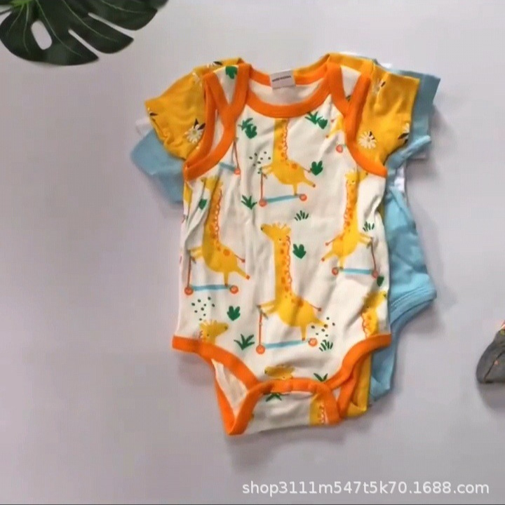 Comercio extranjero transfronterizo marca patpat hombre y mujer bebés de manga corta triángulo unido ropa de escalada mixta estilo misceláneo cola