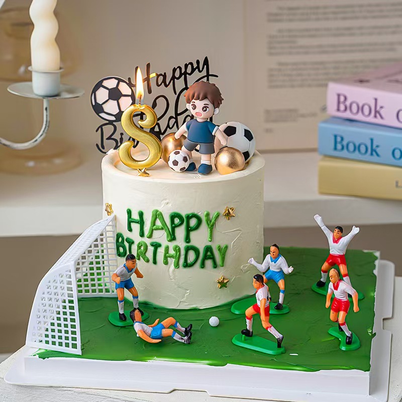 Decoración de pasteles de fútbol de celebridades de Internet Equipo de fútbol de niños Equipo de fútbol de niños Fiesta de cumpleaños Postres Mesa para hornear Vestir