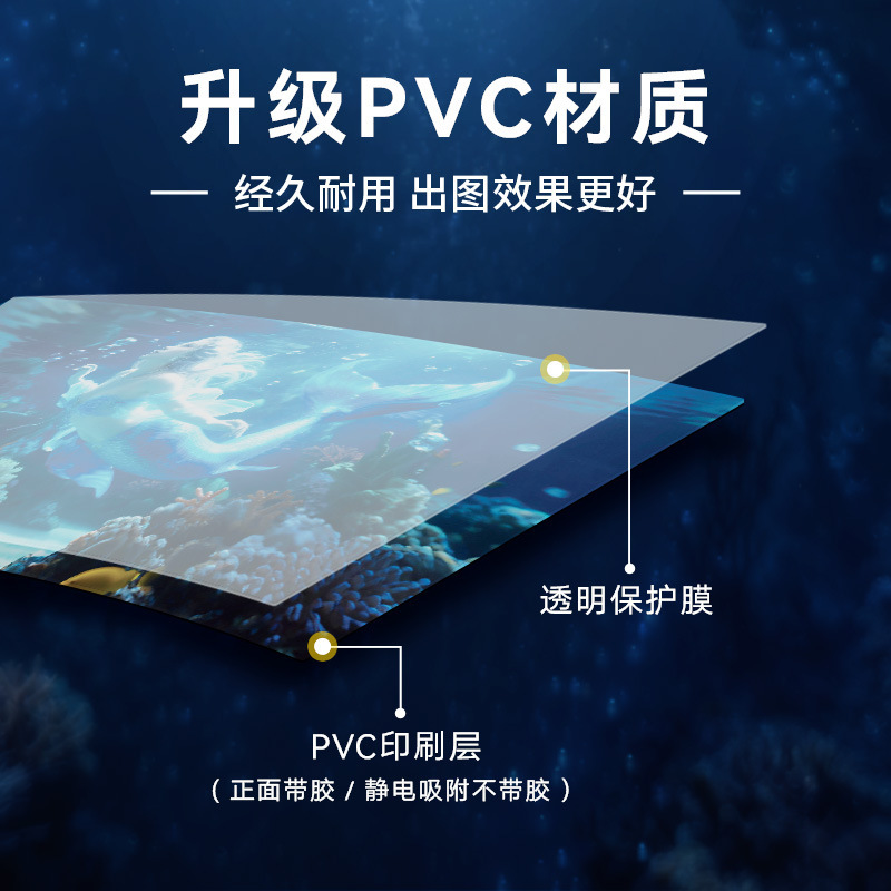 鱼缸背景贴纸高清图3d立体水族箱装饰自粘缸外贴膜玻璃壁纸美人鱼|undefined