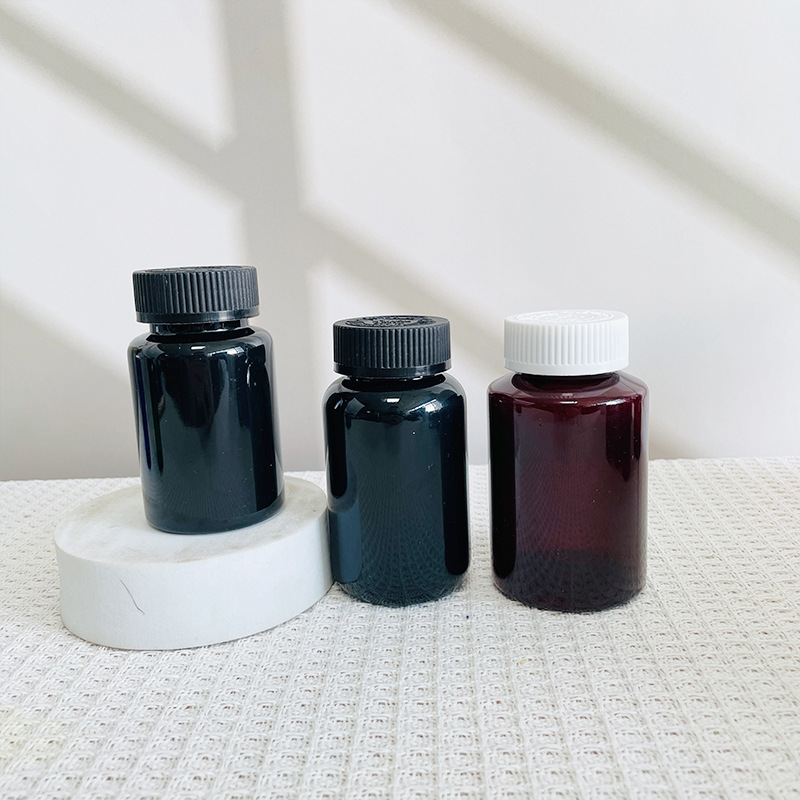 120ml 150ml PET botella de embalaje sólido botella de plástico cilíndrico recto botella de productos de salud botella de ciento lin botella de sello de botella de medicina