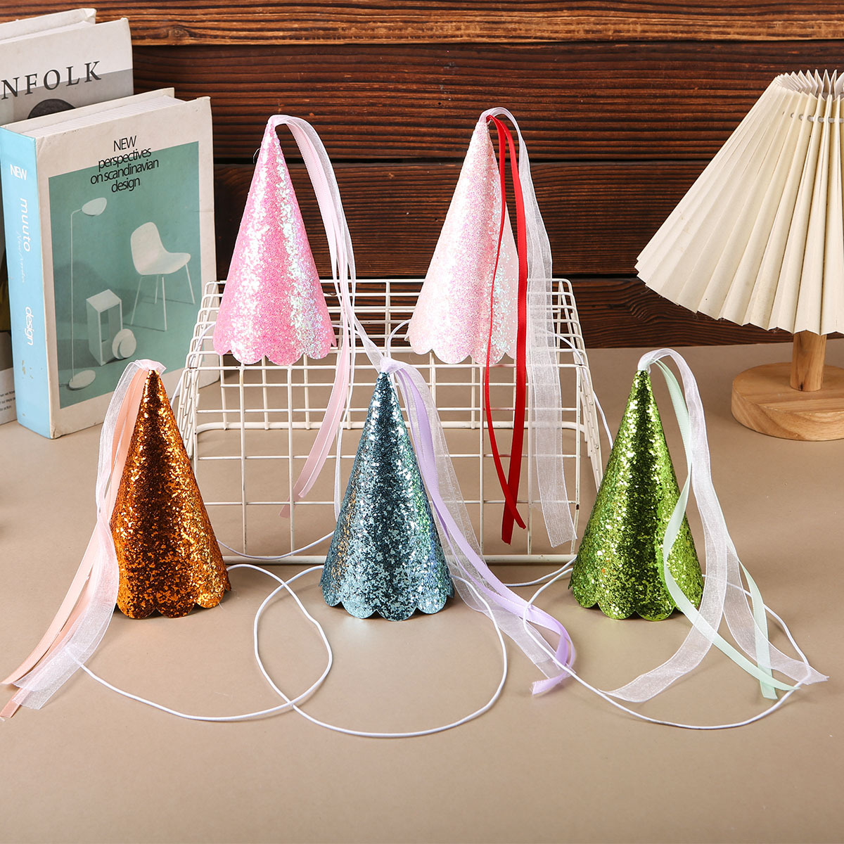 Amazon Pet Cross-Border Pet Birthday Hat Cartoon Halloween Decoration Party Costume Glitter Hat Set Hat