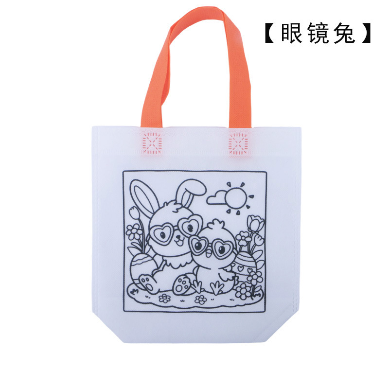 Bolsa de tela no tejida para graffiti, fiesta infantil, manualidades, pintura a mano, coloreado, bolso RPET CPCE