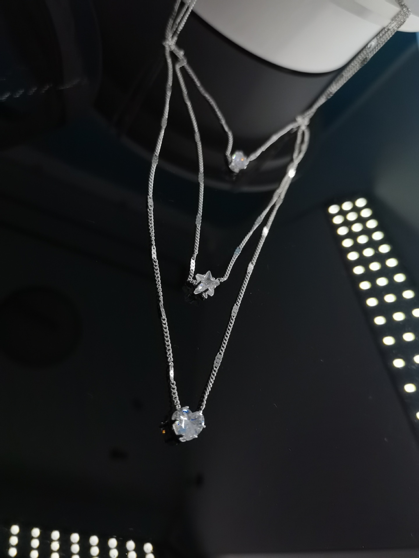 Alloy Material Casual Simple Style Star Water Droplets Heart Shape Alloy Plating Inlay Rhinestones Women's Layered Necklaces