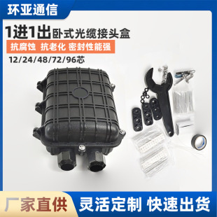 1 in 1 out 48 core horizontal splice box mechanical seal optical fiber splice package 72 core 96 core splice box optical cable fusion