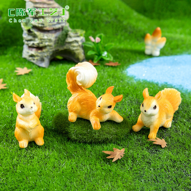 苔マイクロ風景クリエイティブかわいいリアルなリス DIY ガーデニング造園装飾アクセサリーデスクトップ装飾品|undefined