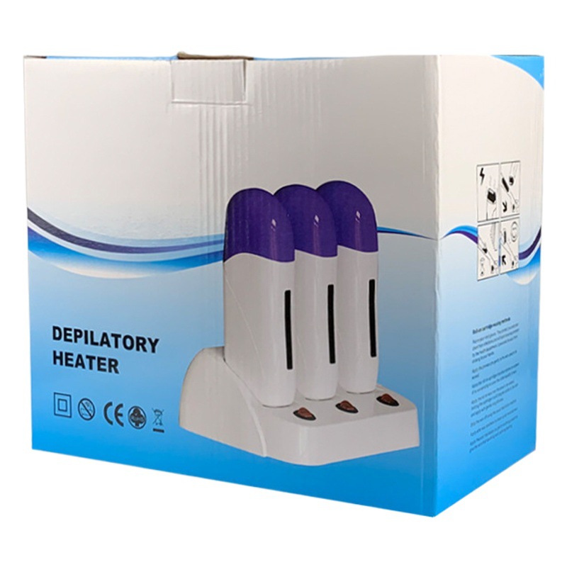 Lanczo tres asientos depilación máquina de cera salón de belleza 100g depilación cera derretir cera máquina de cera caliente