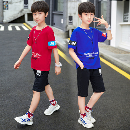 Children's Summer Sports Leisure Set - 2024 New Style, Two-Piece Short Sleeve Set for Big Kids, Korean Version Trendy