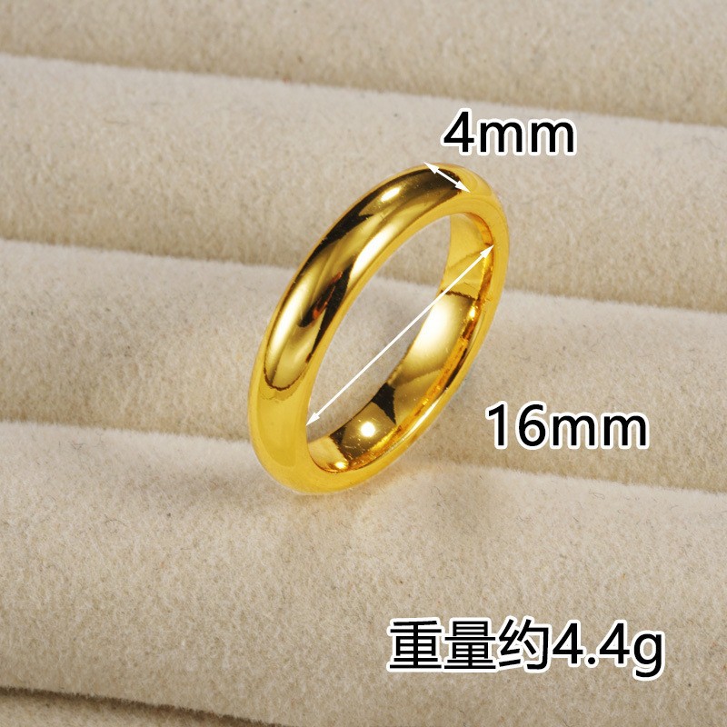 Anillo de oro vietnamita para parejas, anillo de cola estrellada, joyería de imitación esmerilada, anillo de oro falso para boda.