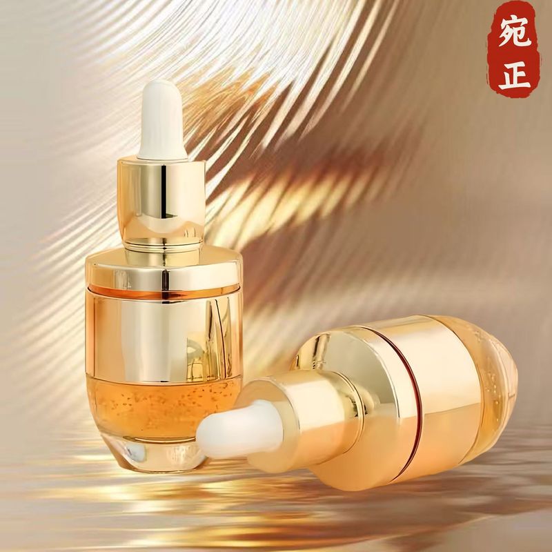 新款30ml电镀滴泵精华液分装瓶厚底乳液玻璃空瓶护肤品|undefined