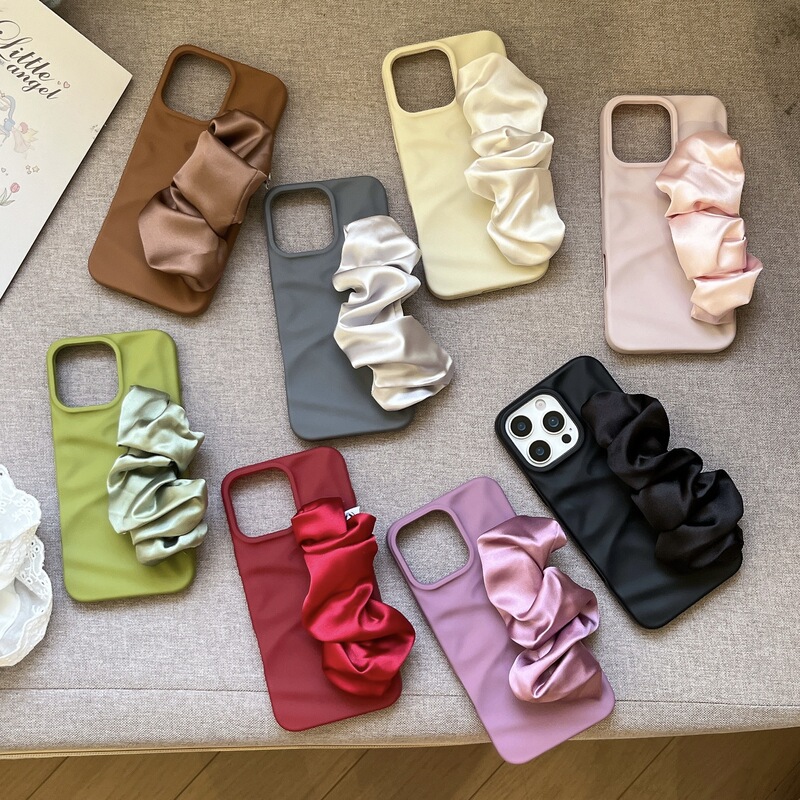 Solid Color Silk Scarf Wristband Suitable for Apple 16 Mobile Phone Case Iphone15 Silicone 17Promax Frosted Soft 13/14 Solid Color Silk Scarf Wristband Suitable for Apple 16 Mobile Phone Case Iphone15 Silicone 17Promax Frosted Soft 13/14