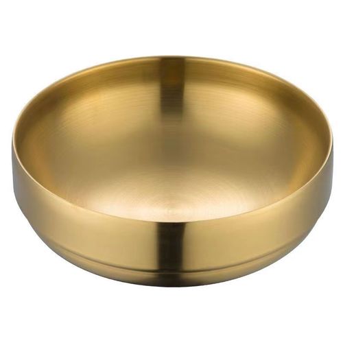 Korean-style stainless steel double-layer cold noodles bowl, golden popular snail rice noodles large bowl, mixing noodles bowl, host mixing rice bowl, large soup bowl