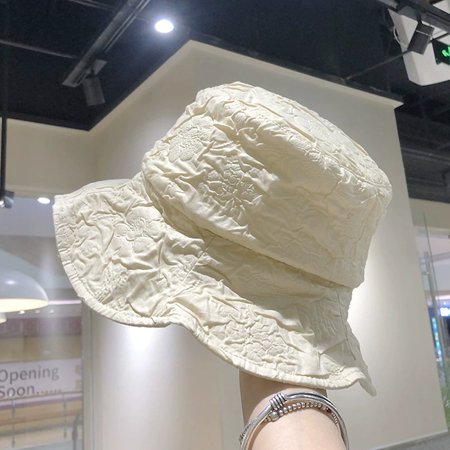 Шляпа fisherman's что складывается в женском стиле с текстурой ретро уличной стиль японские путешествия защита от солнца