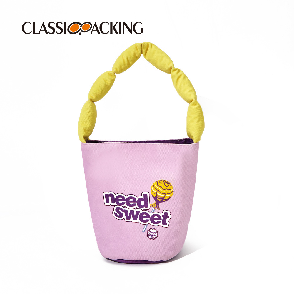 Bolso de moda lindo japonés del INS Bolso de cubo personalizado simple algodón-llenado perla del bolso con el logotipo impreso