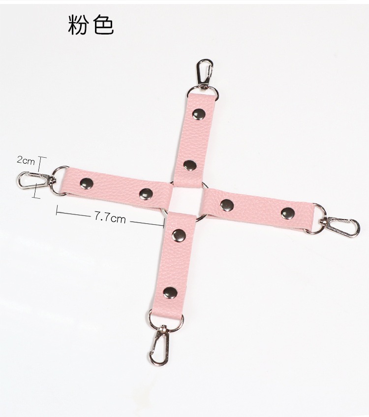 Plush Bondage Restraint Set with Handcuffs, Foot Cuffs, Neck Collar and Blindfold in Black — detail image 13