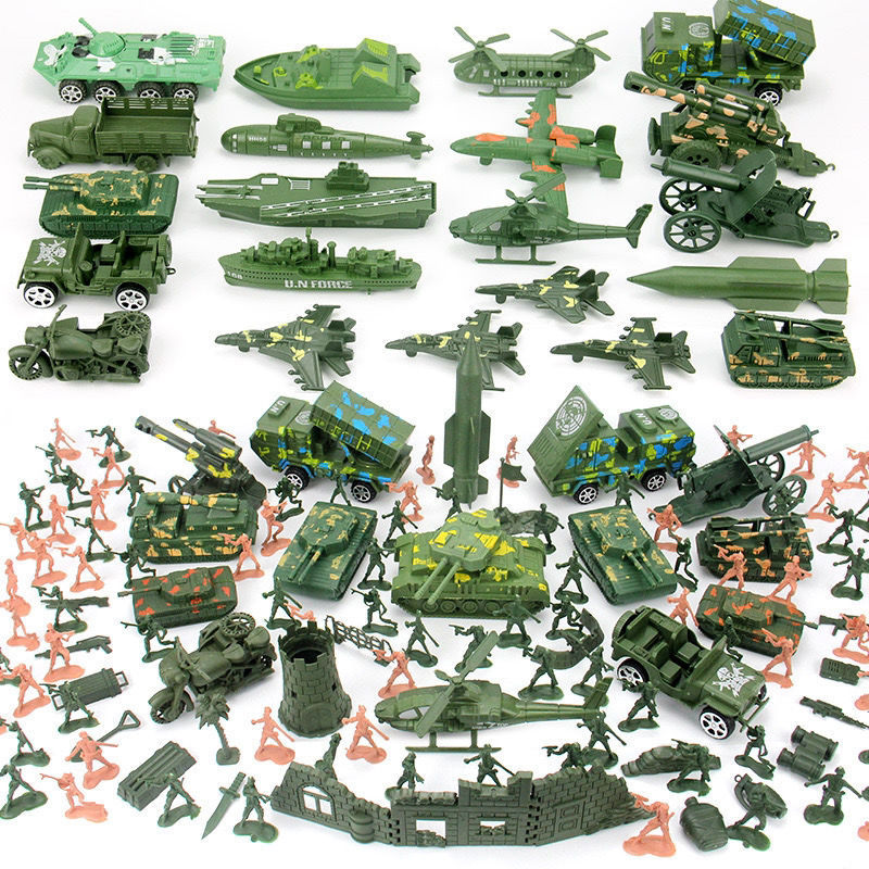 懷舊二戰兵人軍事模型兒童玩具套裝沙盤打仗男孩玩具禮物士兵團