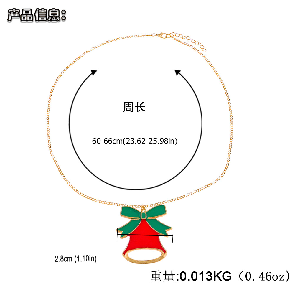 عيد الميلاد الديكور قلادة الإبداعية الكرتون الأيائل جرس سانتا كلوز سوار القرط مجموعة display picture 4