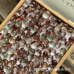 天然の花の幽霊の円形の裸の石の指輪はペンダントの装飾の境地の透明な境地の優水晶の工場を象眼して卸売りします。