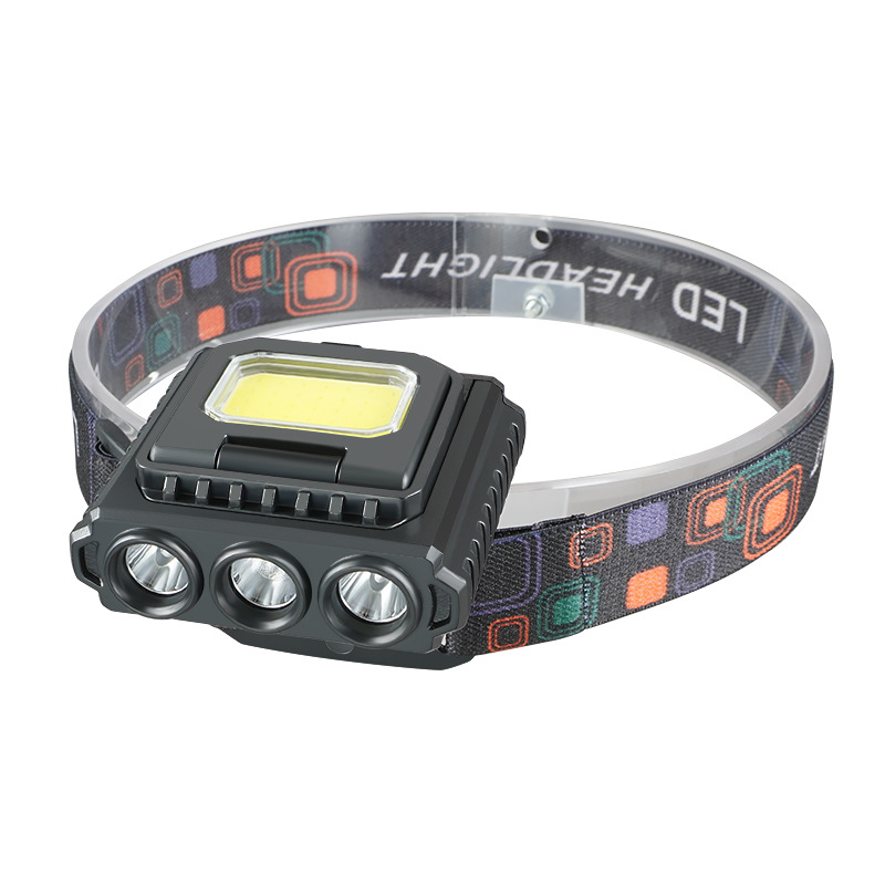 Faro al aire libre transfronterizo Carga USB Larga Resistencia ABS Enfoque telescópico Lámpara de pesca LED Lámpara de minero Linterna montada en la cabeza