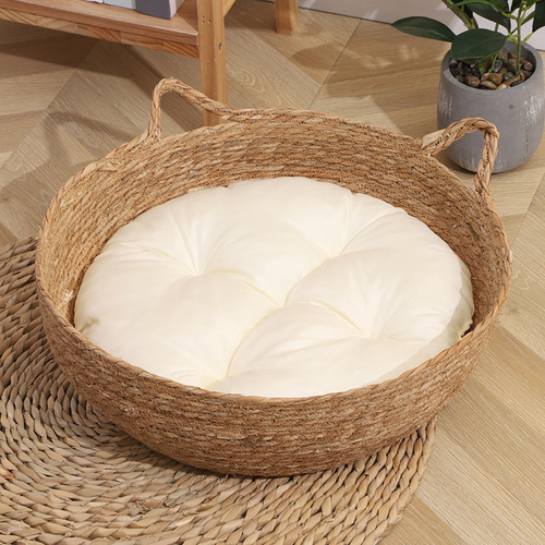 Rattan cat nest, universal for all seasons, hand-woven dog house, cat scratching board, household cat mat, cat bed, cat nest, summer cat cage