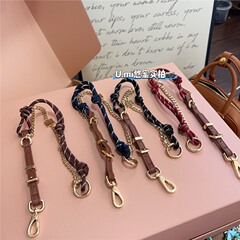 Miu系包包挂件同款平替手工编织绳包挂饰品彩绳金属链条包链挂饰