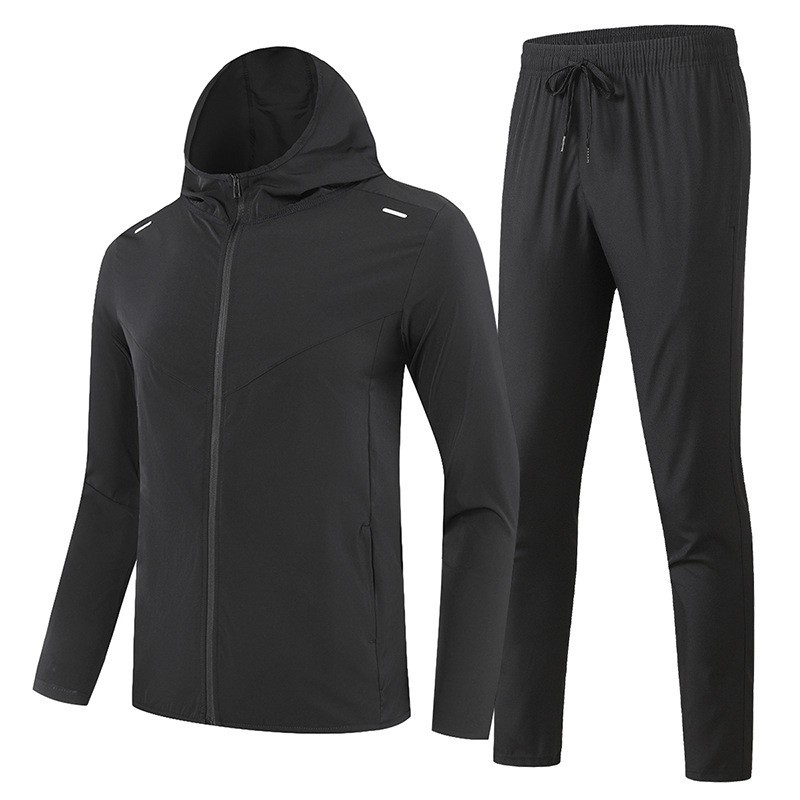 Traje deportivo de carrera de verano Chaqueta de secado rápido para hombres Nuevo entrenamiento de carrera matutina Montar ropa de protección solar Montañismo ropa transpirable image 6