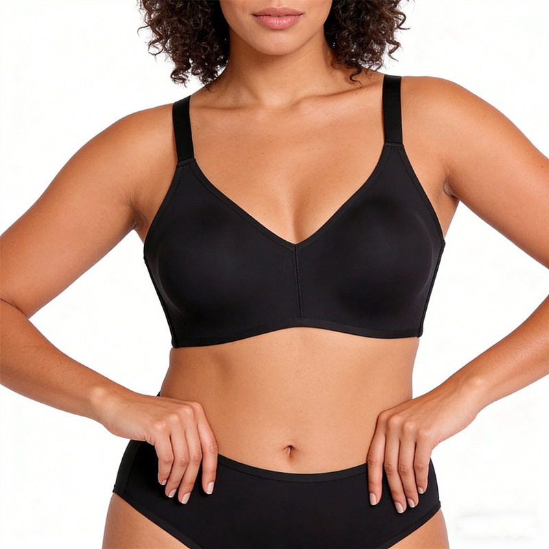 European and American original single plus size glossy seamless women's underwear big chest small seamless wireless bra 85DE90E95CD