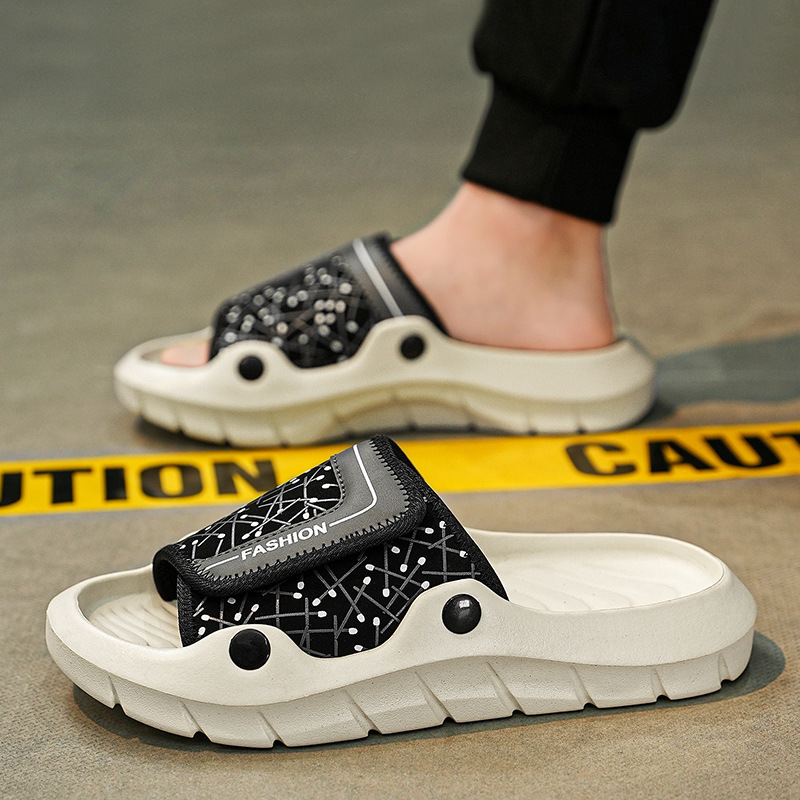 Zapatillas de moda de verano para parejas de comercio exterior, zapatillas casuales de cuero, zapatillas frías