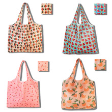 折叠购物袋现货环保折叠袋创意便携涤纶印花水果手提收纳袋现货