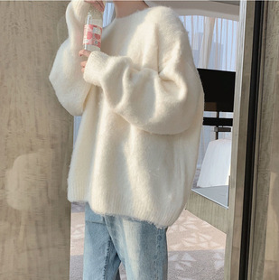 Autumn and Winter plus size Women's Clothing Korean Style Ins Soft Waxy Lazy Style Japanese Style Loose Sense Fried Street Milk Style Wear Wearing Sweater