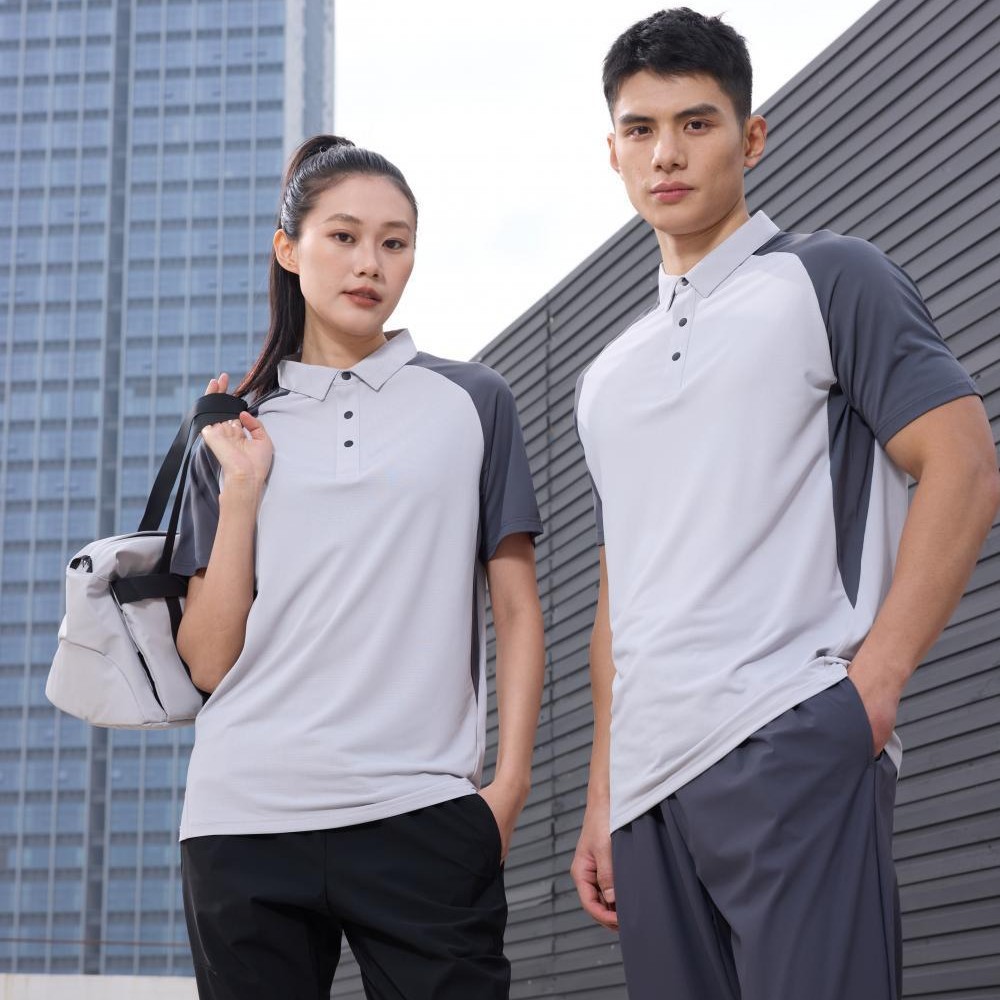 Nueva ventilación rápida secado de moda solapa de contraste de color polo camiseta deportiva de verano de hombres y mujeres camiseta uniforme de equipo