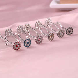 合金时尚OL镶钻女式盖头针水钻丝巾夹义乌小饰品圆钻夹子几何胸针