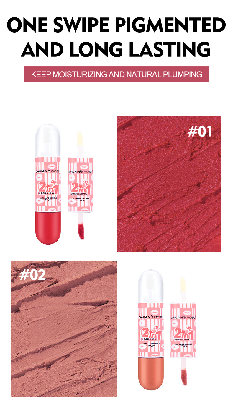 Doppelseitiger Lippenstift Und Lipgloss Für Ein Mattes Finish_voghion.com