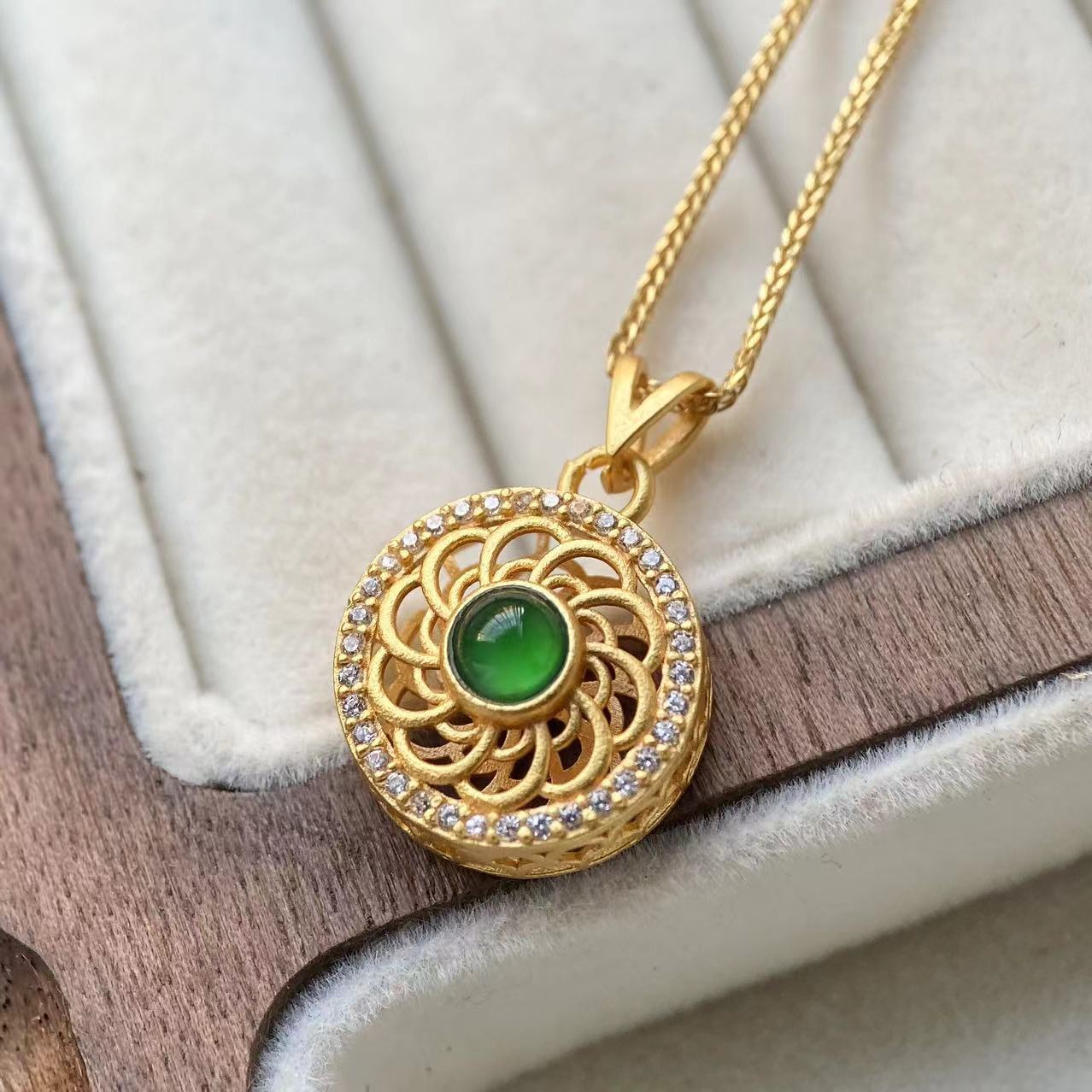 (2개) 공장 직접 자연 상품 위험 물질 옥 회전 링 펜던트 S  상감 패션 보석 선물