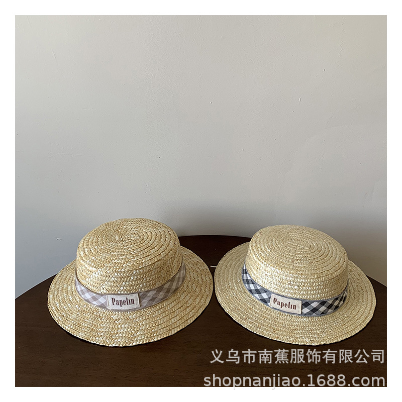 Children's summer beach retro woven sun hat for boys