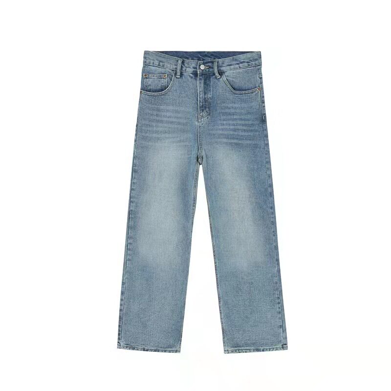 Quần jean nam ống rộng ống đứng dáng suông thoải mái phong cách Hàn Quốc — Xanh denim, Xanh lam đậm, Đen Xám