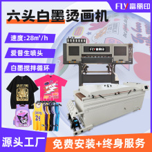 工厂直销6头白墨烫画印花机器 帽子短袖T恤图案印花白墨dtf打印机