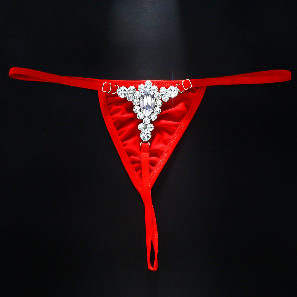 Transfronteriza Venta caliente sexy gota de agua Tanga europeo y americano ajustable rhinestone bragas bikini accesorios cuerpo cadena