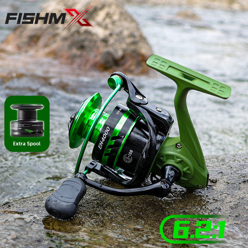 Carrete de Pesca Yongshun de Alta Velocidad con Relación de Engranajes 6.2:1, Cabezal de Metal, Carrete de Pesca sin Espacios, Manivela de Metal, Carrete para Caña de Pescar en el Mar