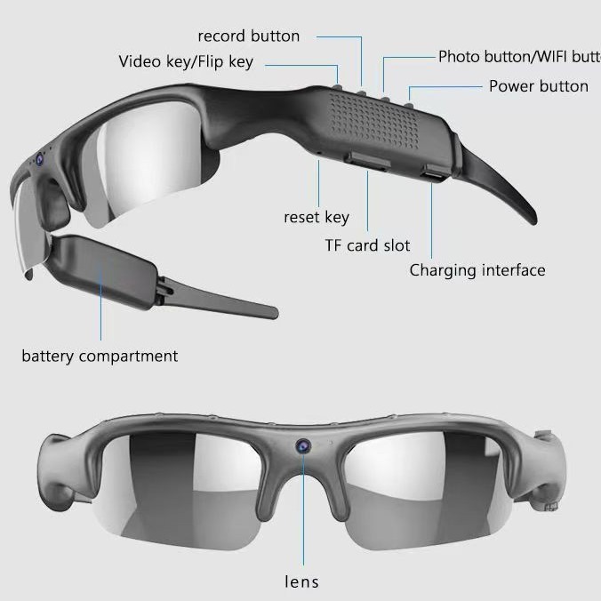 Fietsen met wifi-bril met hoofdband en multifunctionele camera (256 g)_voghion.com
