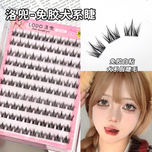 Glue-free Large Capacity Dog False Eyelashes Thick Natural Lazy Eyelashes Trilogy Simulation Comic Segmented Novice