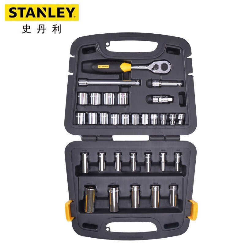 STANLEY STANLEY 멀티 피스 세트 시리즈 메트릭 렌치 소켓 배치 헤드 자동 수리 도구 세트